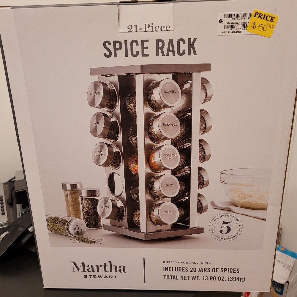 Martha Stewart spice rack 21piece